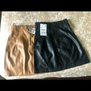 Zara leather mini skirt
